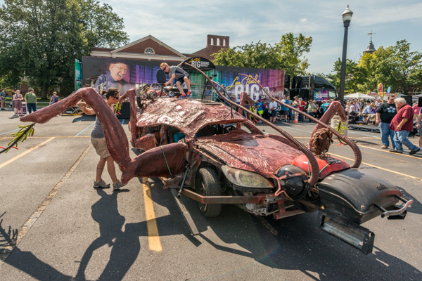 A cockroach car at Maker Faire Detroit 2015