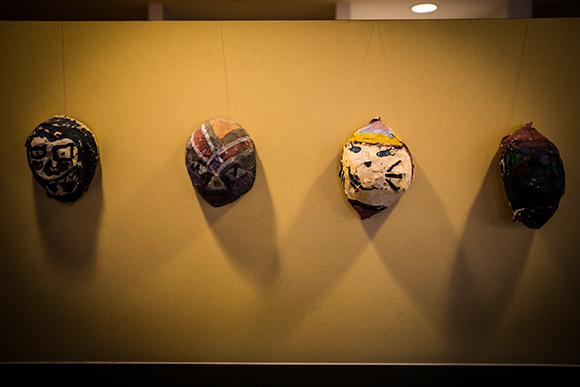 Mercedes-Benz Financial Services sponsors Art Road Nonprofit in order to help bring art class back to Detroit Public Schools. These paper mache masks were made by elementary school students as part of this program