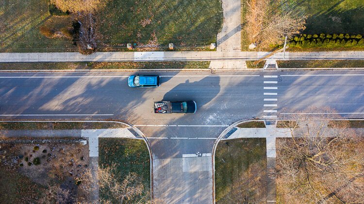 Road diet on Ridge Road in Pleasant Ridge.