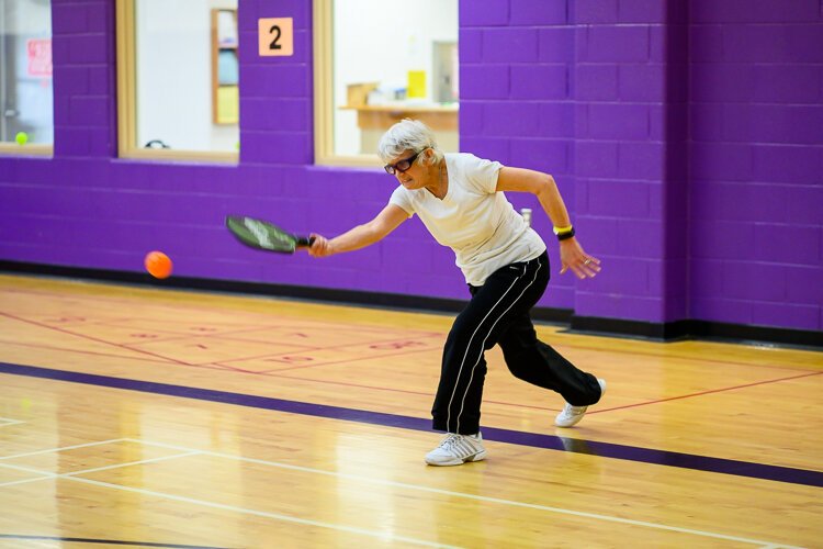 Pickleball player at Older Person's Center in Rochester.