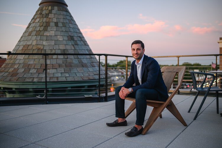 Sam Abbas sits for a portrait after his panel talk about food and resturants in Dearborn, Michigan. Dearborn, Michigan 20190926.