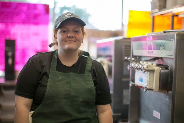 Angel Blackburn, counter staff, Doug's Delights