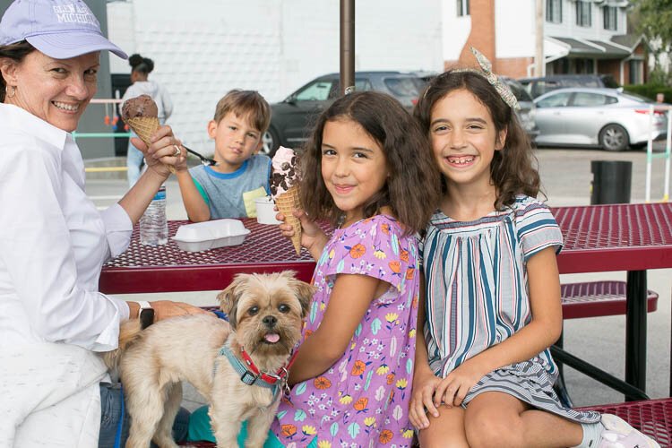 Deborah McLeod and grandchildren Arlo, Nora, and Maisy,