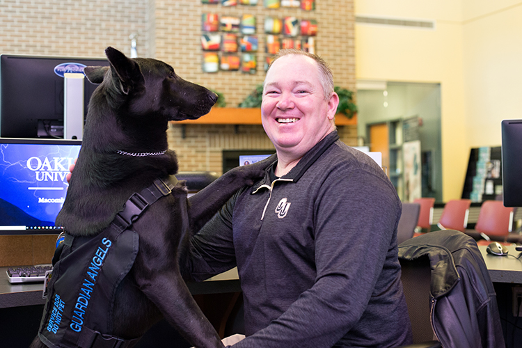 Matthew McMurray (pictured with service dog Cobalt) has been instrumental in getting a veteran program in place. 