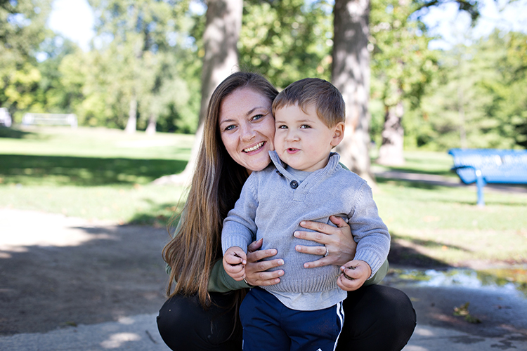 Amanda Brown and her son visit the re-opened Dodge Park.