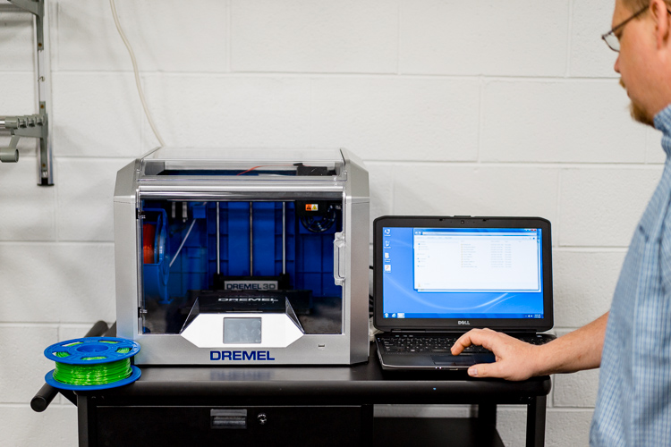 Mark Hancock prepping the 3D printer