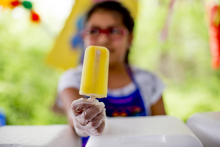Sophia Munoz displays a popsicle