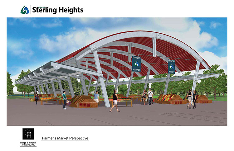 Farmers' market artist's rendering.