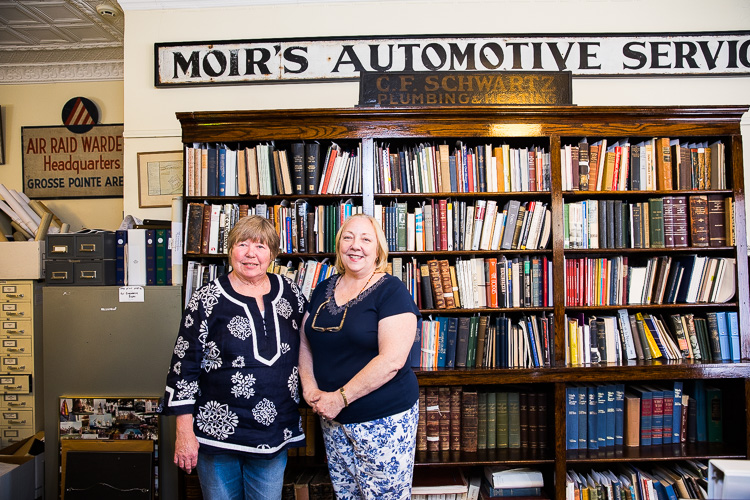 Pam Scanlon and Izzy Donnelly at the Grosse Pointe Historical Society. Photo by David Lewinski