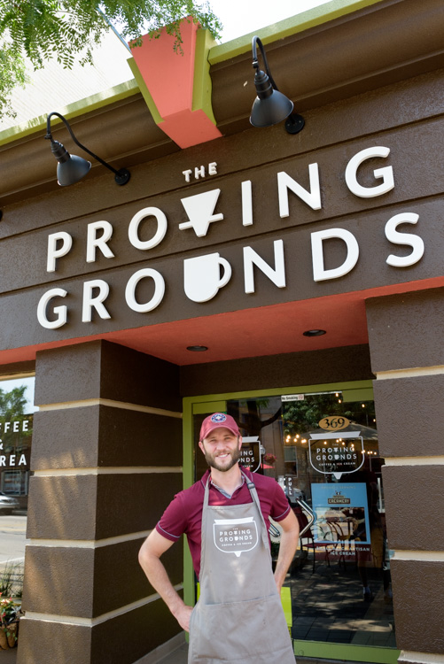 James Courtney outside Proving Grounds coffee shop