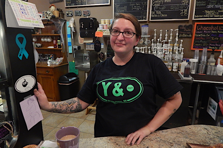 I met Joyce, co-owner of the Biddle Blend, where I stopped for coffee 