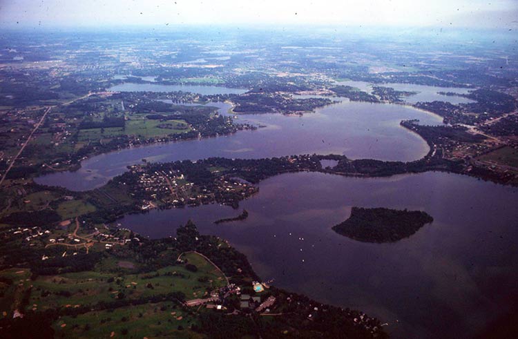 Pontiac Lake and Cass Lake are examples of kettle lakes. Photo courtesy Michigan State University,
