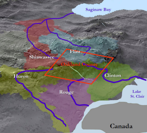 Oakland County is the headwaters of six watersheds.