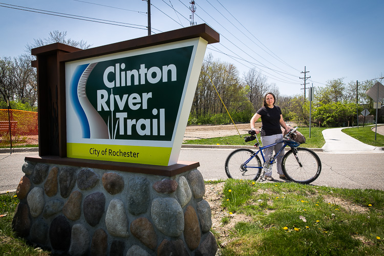 Kristen Wiltfang at the Clinton River Trail. Photo by David Lewinski.