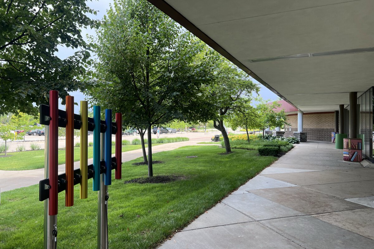 Interactive musical art at the Sterling Heights Public Library.