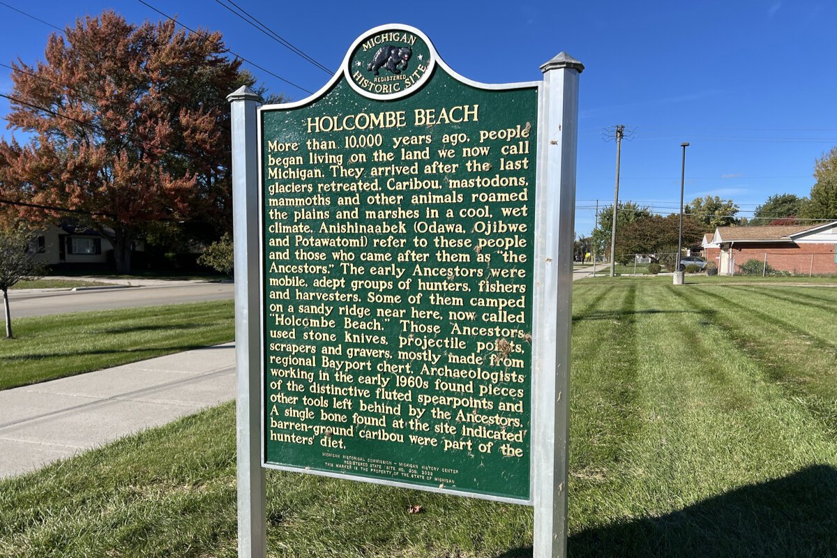 Officially unveiled in 2023 on Dodge Park Road, the Holcombe Beach historical marker recognizes the area's deep history well before the establishment of Jefferson Township and Sterling Heights.