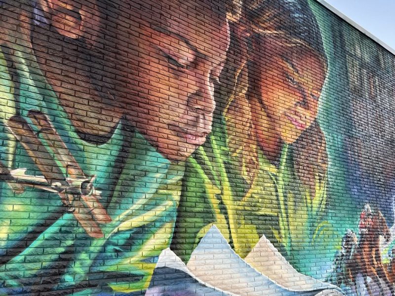 Hazel Park's past and future are represented in Zach Curtis's new mural aside the Hazel Park Library.