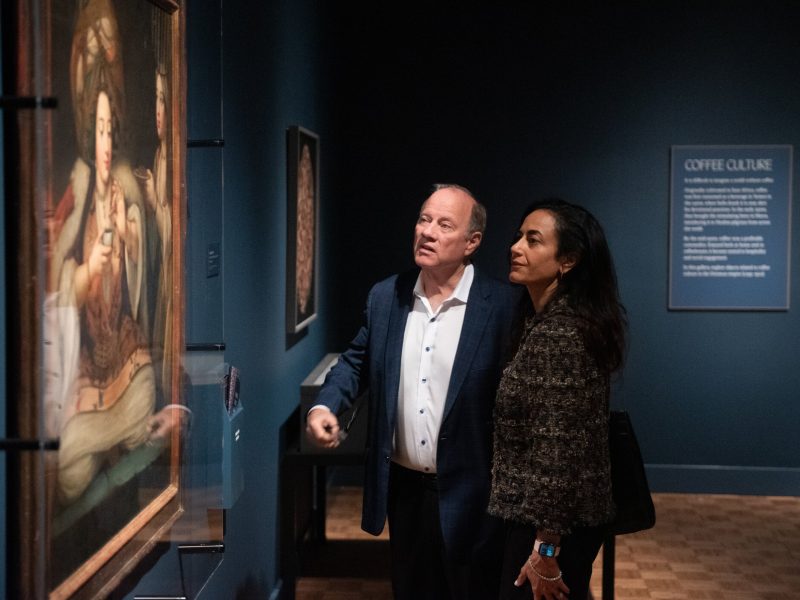 Detroit Mayor Mike Duggan and his wife Dr. Sonia Hasan enjoying "The Art of Dining" exhibit at the DIA.