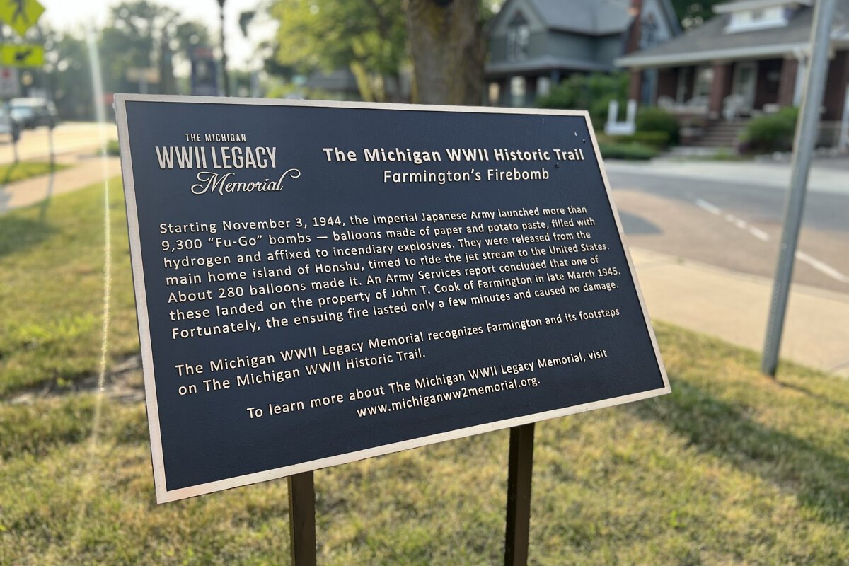 This World War II plaque was installed at Farmington Memorial Park in May 2024.