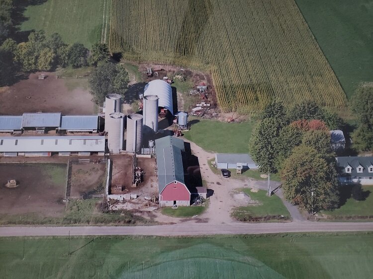An aerial view of Vern Kulman's farm. Photo: Courtesy of Vern Kulman. 