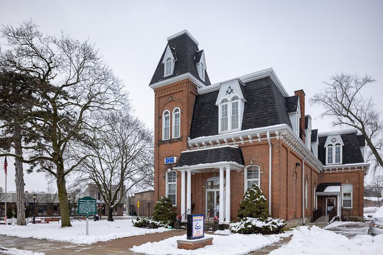 The fundraiser was held for a new work of public art to be installed at a planned public space in front of the historic Farmington Masonic Lodge.