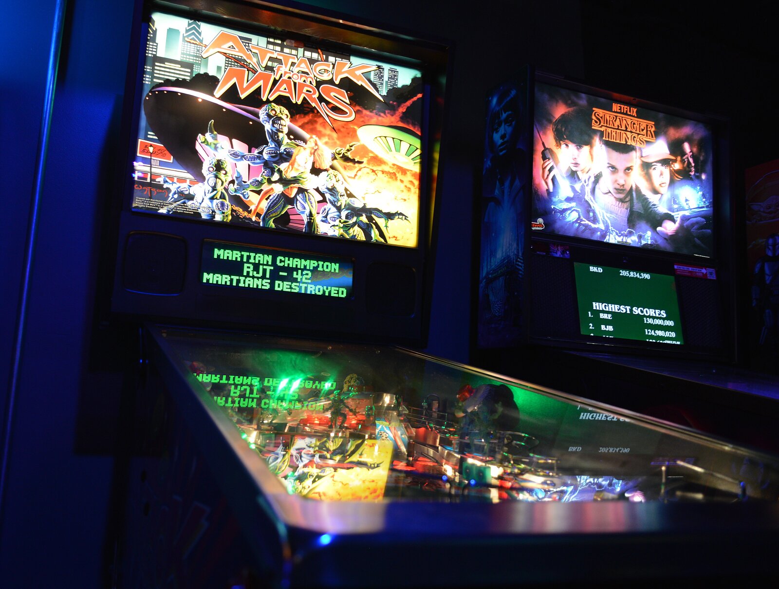 ATTACK ON MARS: The Attack from Mars pinball machine inside the arcade. Credit: Genevieve Fox. 