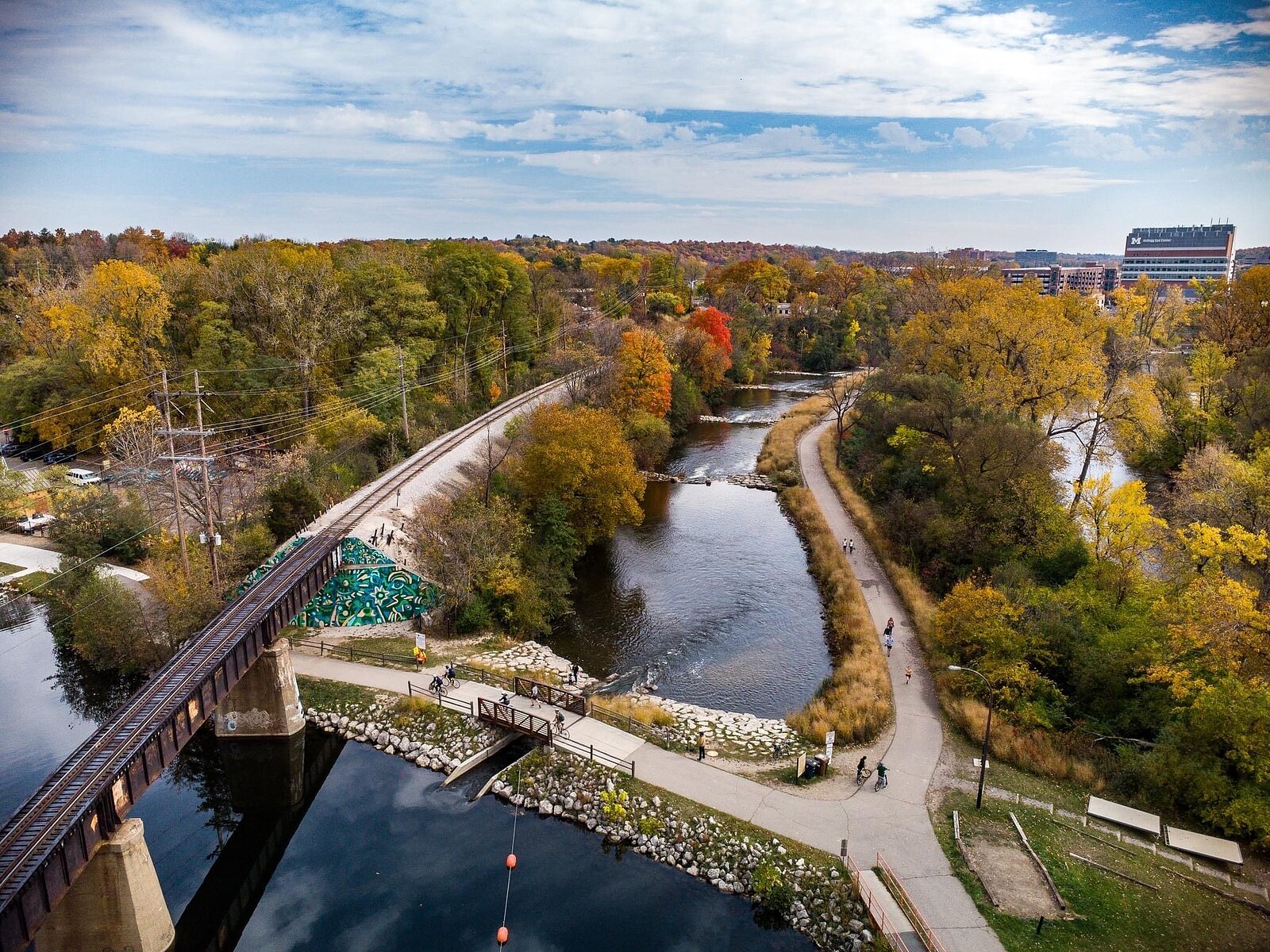 B2B Trail Ann Arbor Corridor - Argo Cascades. Photo courtesy of Huron Waterloo Pathways.