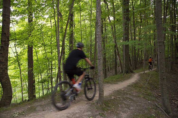 Addison Oaks trails are well-built into the landscape.
