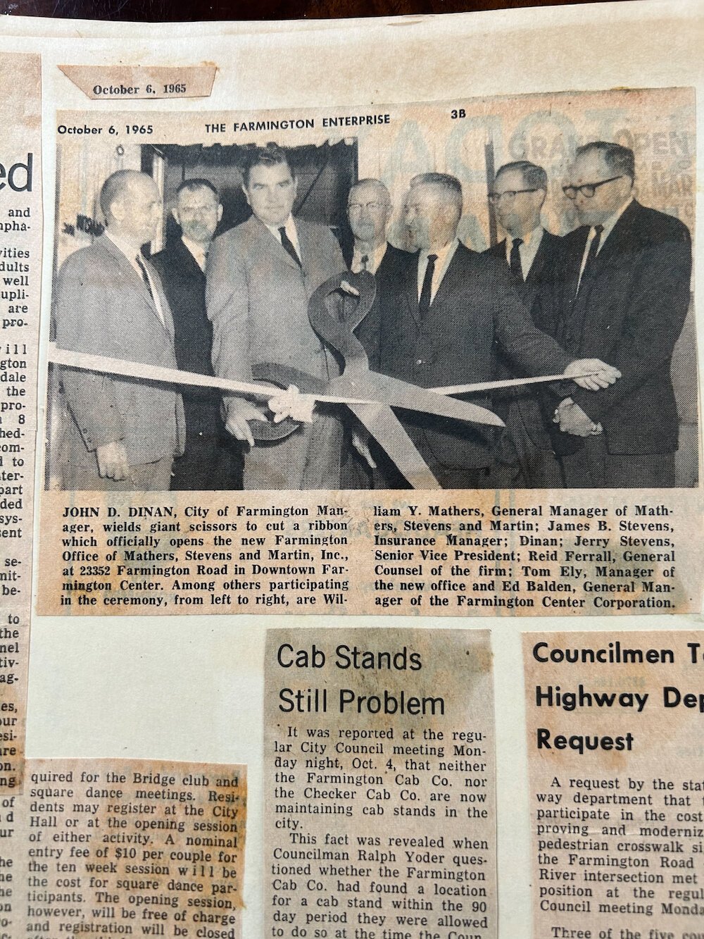 Newspaper clippings courtesy of Cathy Dinan Dillon.