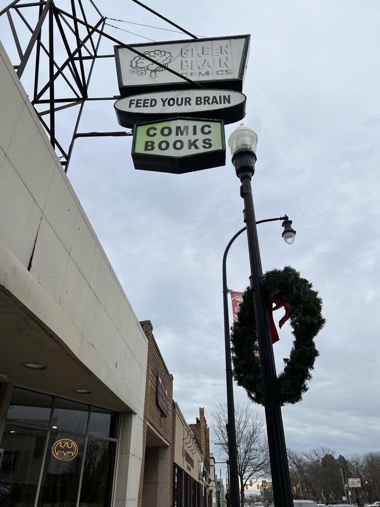 Green Brain Comics is located at 13936 Michigan Ave. in Dearborn.
