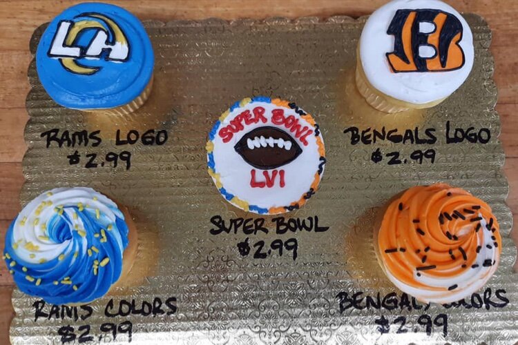The annual Super Bowl cupcakes from Mannino’s. (Facebook)