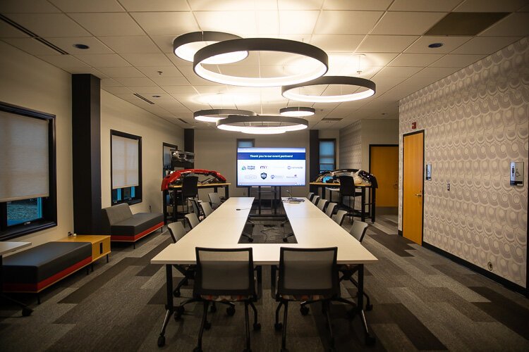 Recent technology upgrades include state-of-the-art smart monitors in the Velocity meeting rooms that allow for improved virtual meetings.