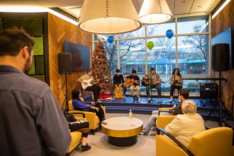 Students from the Rock & Roll Prep School of Shelby Township performed live.