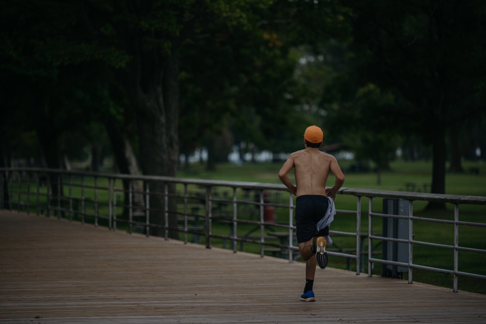 A runner at Lake St. Clair Metropark. Photo: Steve Koss.