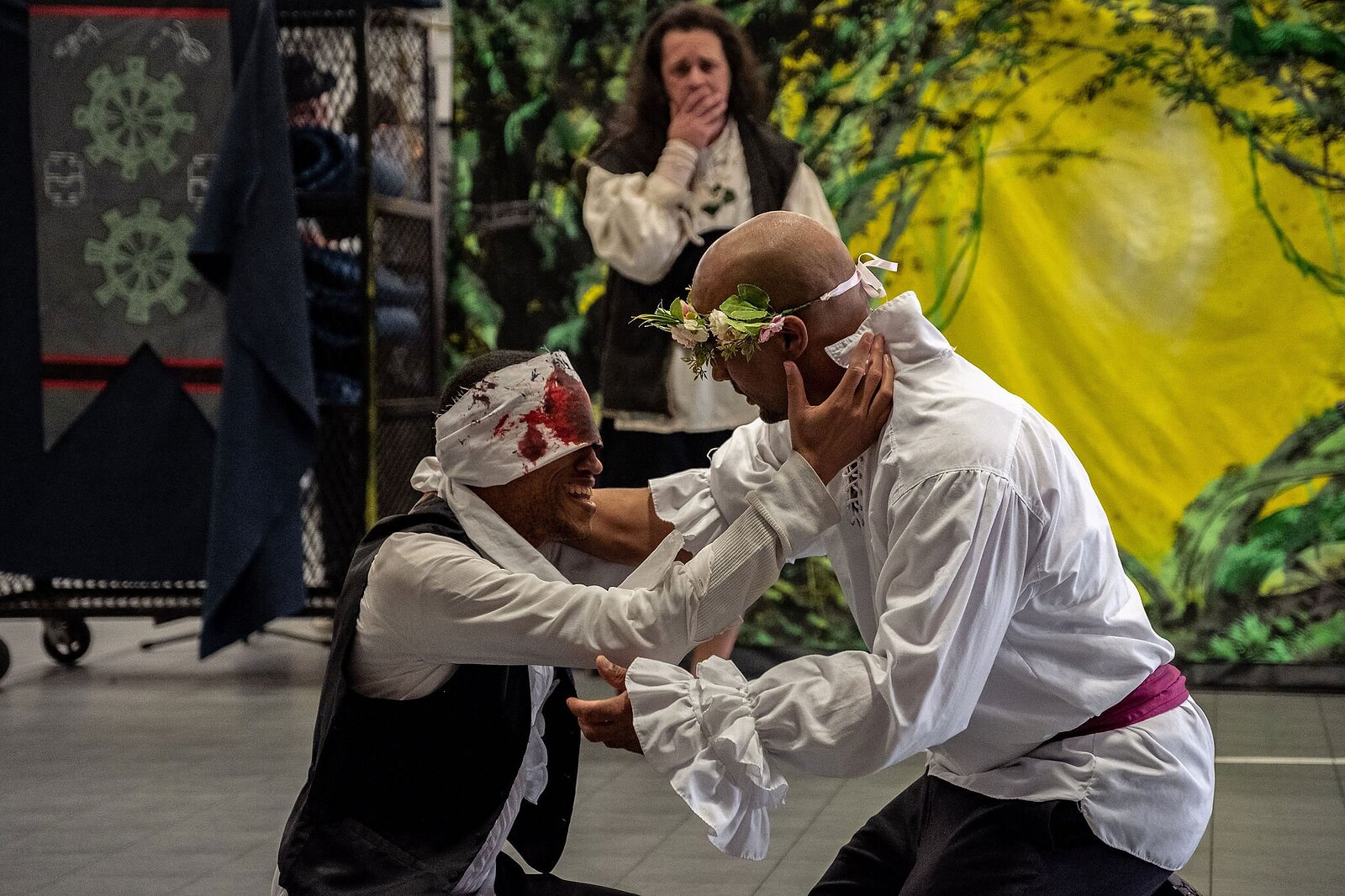 A scene from "King Lear" with the men's ensemble. Photo: Chuck Nowak.