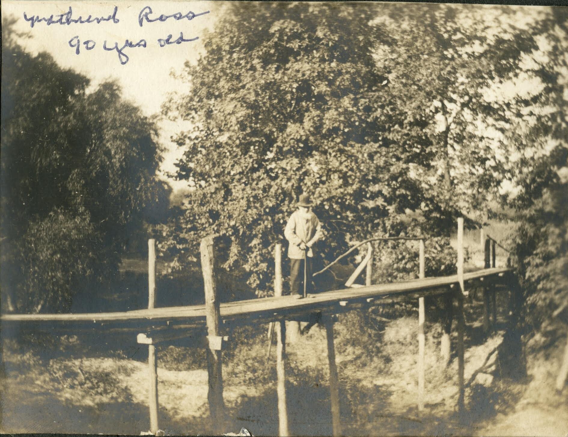 Nathaniel Ross in the nearby woods. (Photo courtesy of the Dearborn Historical Museum)