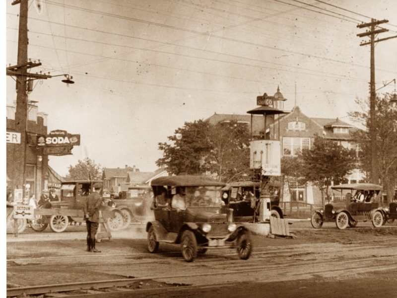 The Ferndale Crow's Nest on Woodward and 9 Mile, 1921.