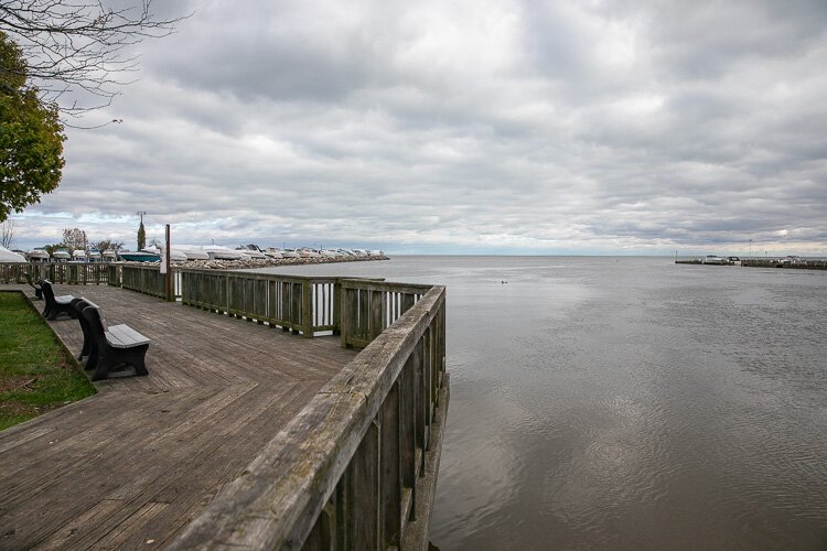 Park overlooking Harley Ensign boat launch in Harrison Township