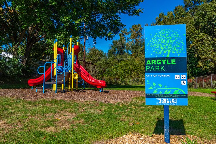 At Argyle Park, everything in the park except swings and monkey bars needed replacing, including a new toddler playscape, riders, benches, and table. Photo: Doug Coombe.