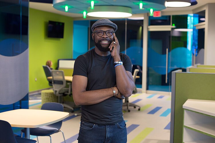 Chinaka Njoku was searching for a base from which to launch his tech start up, TASEN Inc., and found support in Sterling Heights. Photo: Joe Powers / Insitu Photography.