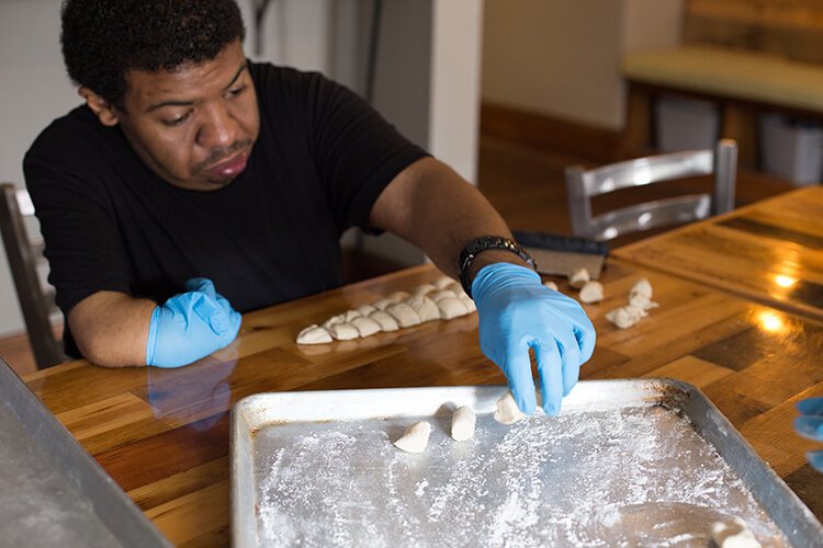 George Hamilton's dedication to preparing pretzel bites is one of the reasons HomeGrown Brewing Company has been able to keep up with demand for the specialty dish. Photo: Joe Powers.