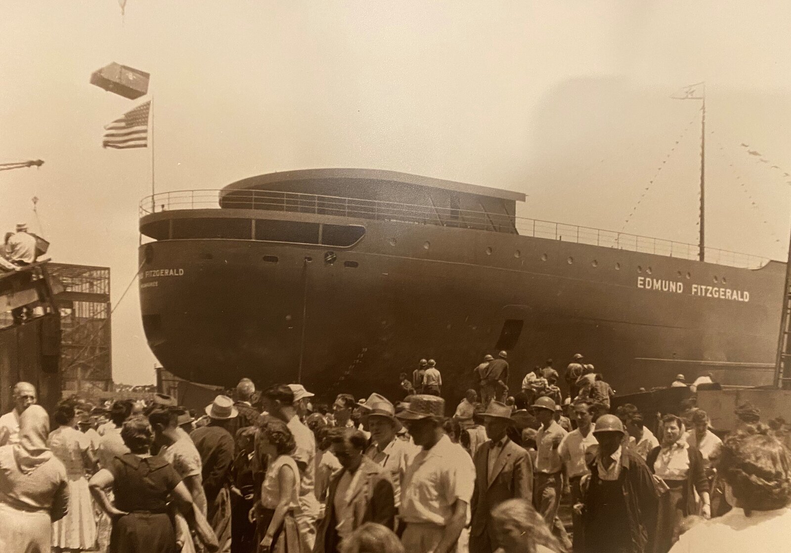 The launch of "The Fitz", in 1958, in River Rouge.