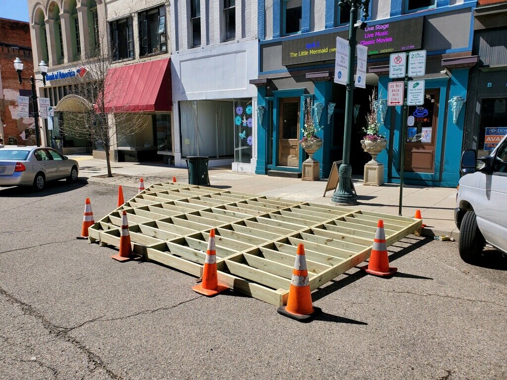 Current build of the PLAT's outdoor entertainment deck. Photo courtesy of the PLAT.