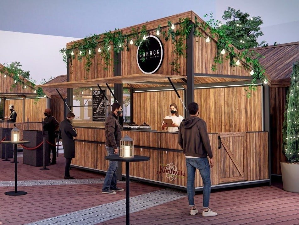 Renderings from The Twist, Northville’s social district