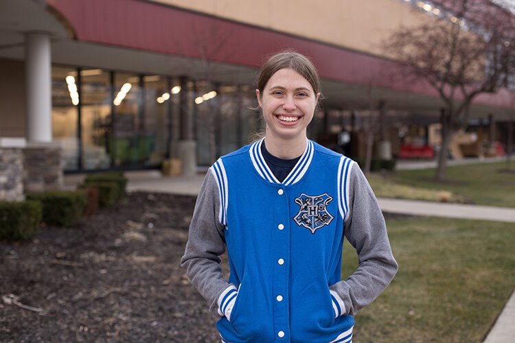 Grace Perric is one of the teenagers connecting with peers through the (now virtual) Pizza & Pages program at the Sterling Heights Public Library. 