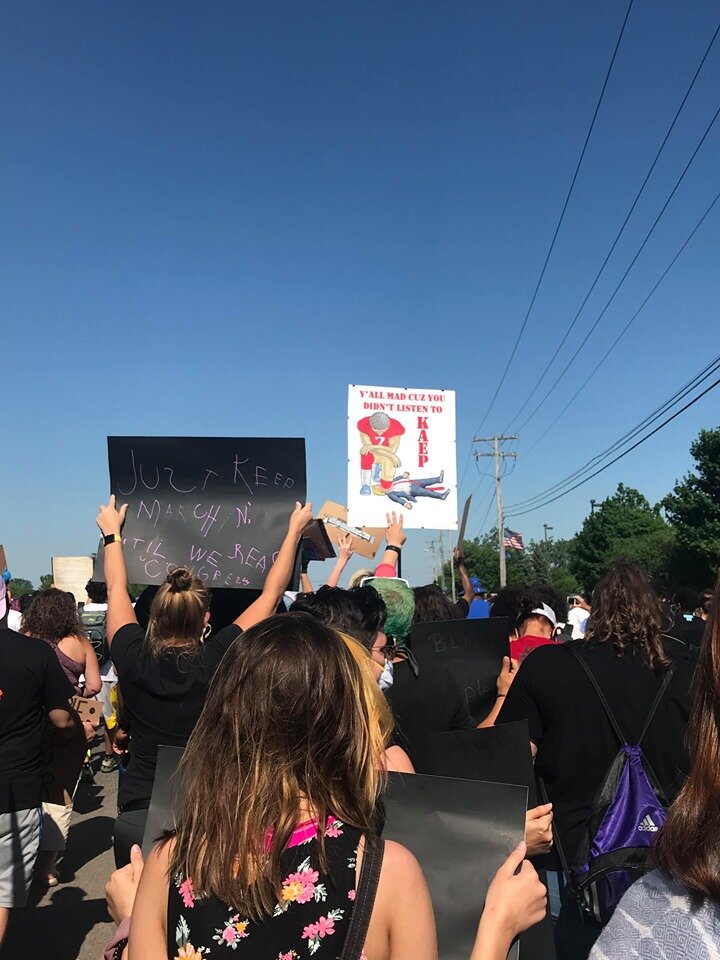 Scenes from a Black Lives Matter protest in Sterling Heights on Saturday, June 6 on Hall Road. Photo/Andrea*