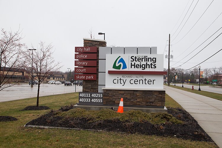 Sterling Heights, Michigan civic and suburban streetscape