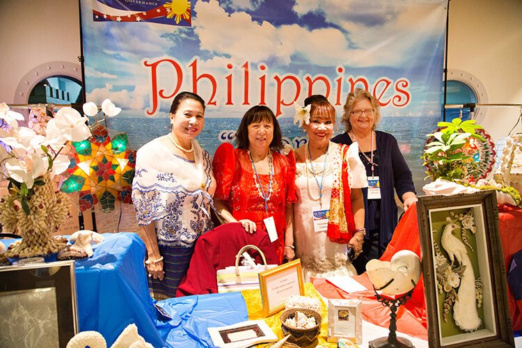 Intricate shell art from Filipino cultural groups was on display at the event.