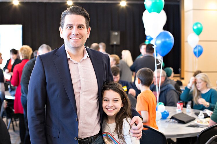 Mayor Michael Taylor and his daughter Clara were on hand to celebrate the opening of the complex.