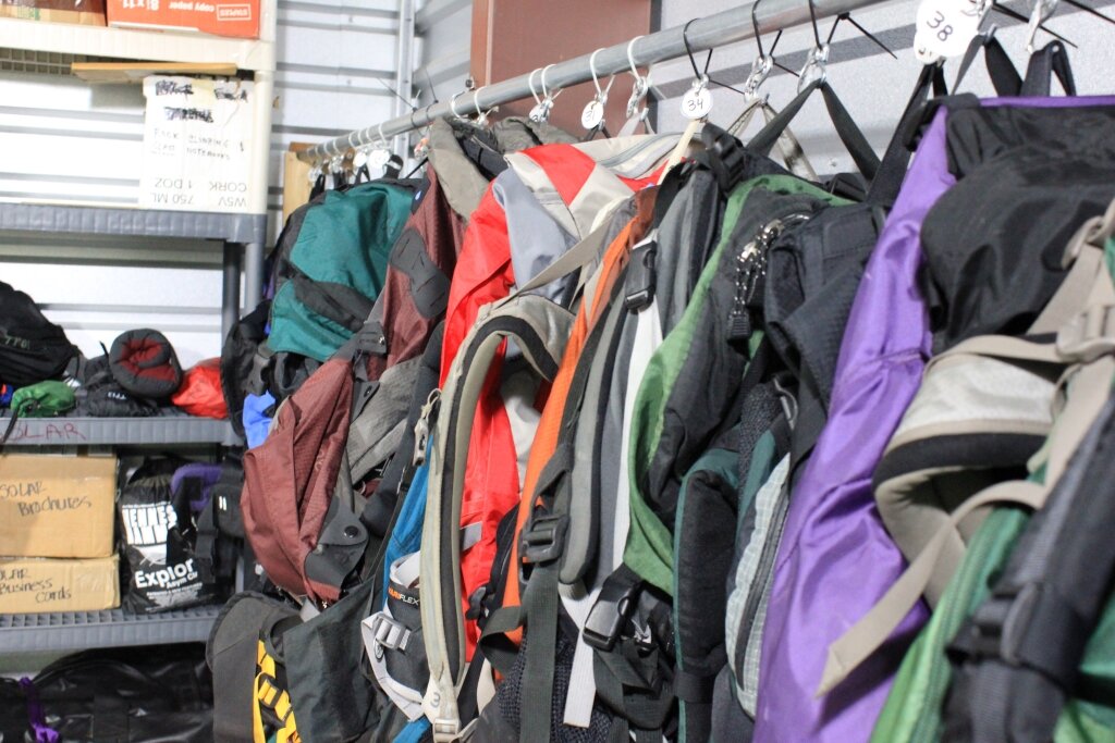 Backpacks available in SOLAR Gear Library. Photo by Jeff Burtka.